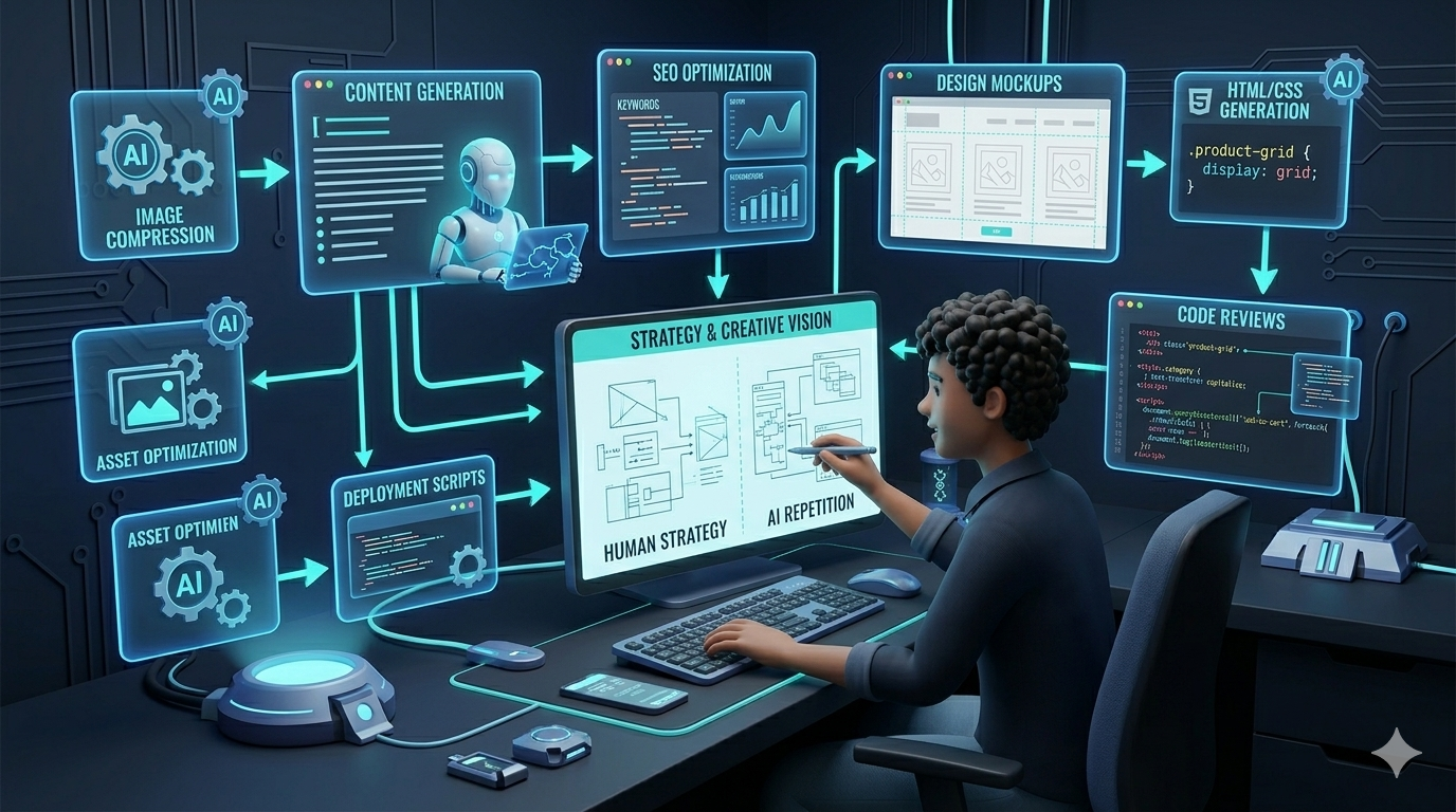 Developer Using Ai Automation Workflows
